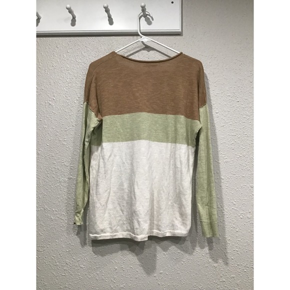 Madewell Palmdale Linen Blend Colorblock Stripe Sweater XS Coastal Indie Minimal - Picture 7 of 7